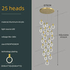 Modern Luxury Gold\Black Acrylic Loft Chandelier