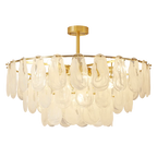 Crystal Chandelier: Modern Brass Luxury for Living Room & Bedroom