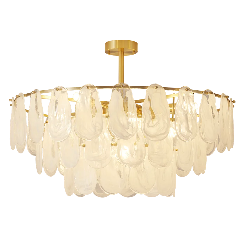 Crystal Chandelier: Modern Brass Luxury for Living Room & Bedroom