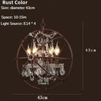Iron Birdcage Crystal Chandelier: Spherical Pendant Light for Home Decor