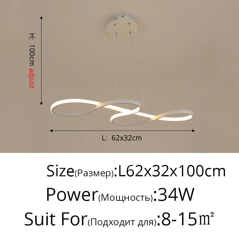 Nordic Minimalist LED Chandelier: Modern Aluminum Copper Pendant Lamp for Home Decor