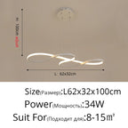 Nordic Minimalist LED Chandelier: Modern Aluminum Copper Pendant Lamp for Home Decor