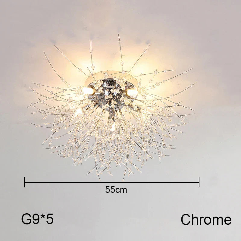 Dandelion Chandelier: Nordic Minimalist Wrought Iron LED Indoor Light for Living Room