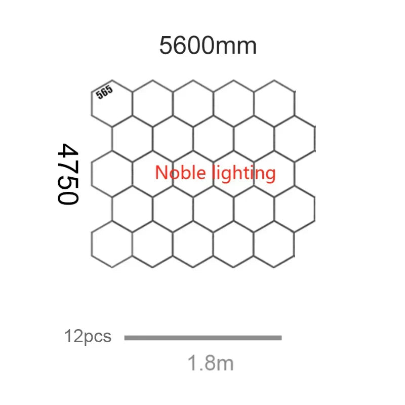 Honeycomb LED Car Detailing Ceiling Light - Customized Hexagon Design for Showroom