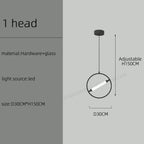 Modern LED Chandelier Ring Light Lamp Suspension Staircase Lighting