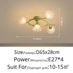 Lily Of The Valley Glass Chandelier Light: Modern Cream Wind Lamp for Living Room & Bedroom