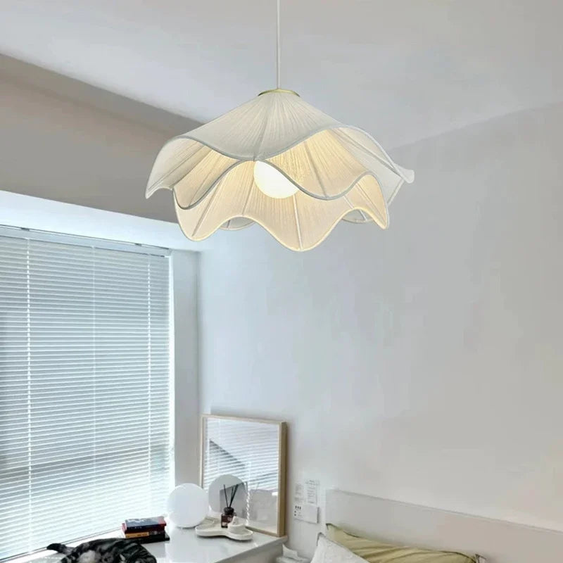 Petal Chandelier Light: Modern Fabric Ceiling Pendant for Bedroom, Living Room, Dining Room