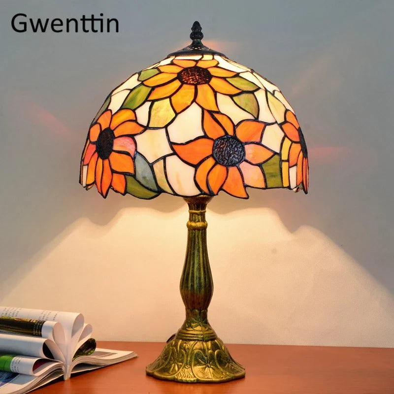 Tiffany Style Stained Glass Led Table Lamp
