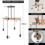 Vintage Industrial Black 4-Head Ceiling Light Fixture for Kitchen, Balcony, Living Room