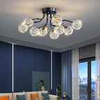 Glass Bubble Ball Crystal LED Ceiling Light - Black Gold Aesthetic Décor
