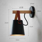 Black Wooden Wall Light Modern E27 LED Sconce Living Room Decor