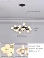 Glass Ball LED Chandelier Modern Pendant Light for Home Decor
