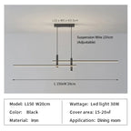 Simple Lines LED Chandelier for Dining Room and Bar Counter