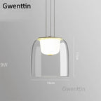 Glass Nordic Pendant Light: Modern LED Hanging Lamp for Home Decor