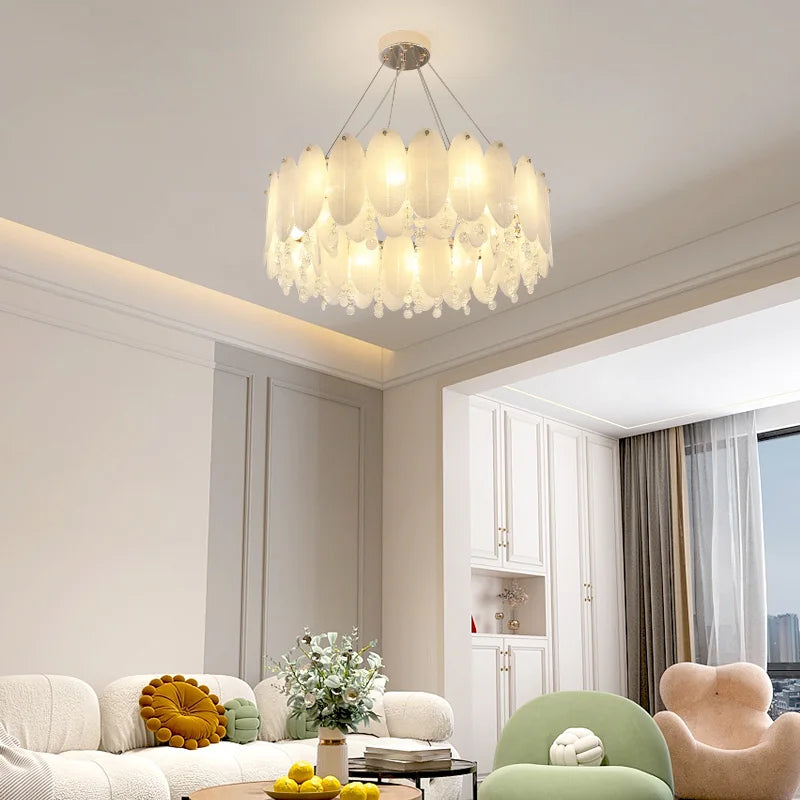 Cream Wind LED Chandelier for Master Bedroom, Living Room & Children's Room