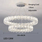Crystal LED Ceiling Chandelier: Modern Dimmable Lighting Fixture for Stylish Home Decor