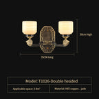 All Copper Jade Chandelier for Living Room, Villa Duplex Multi-storey Lighting