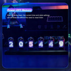 RGB LED Tube Clock Nightlight for Home Decor and Desktop, Silent Digital Watch