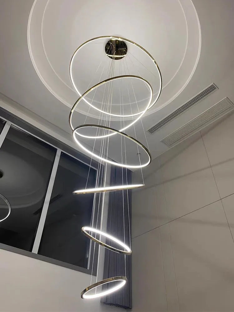 Stainless Steel Ring Pendant Light Modern Minimalist Chandelier