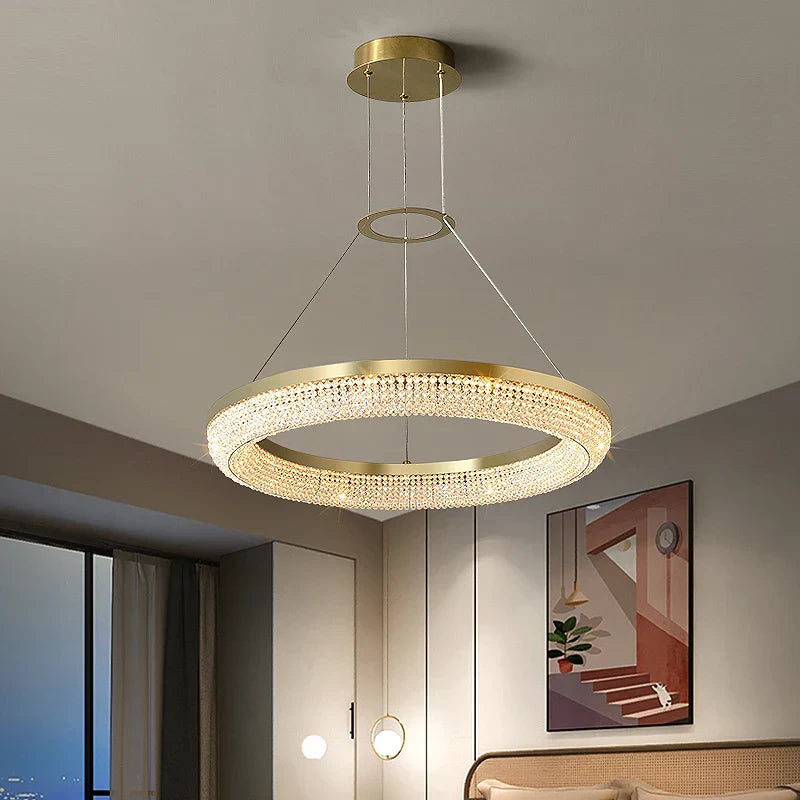 Nordic Crystal LED Ceiling Chandelier for Dining Room Kitchen Living Room