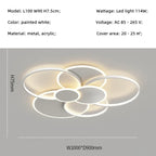 Modern Circles LED Dimmable Chandelier: Minimalist Nordic Living Room & Bedroom Lighting