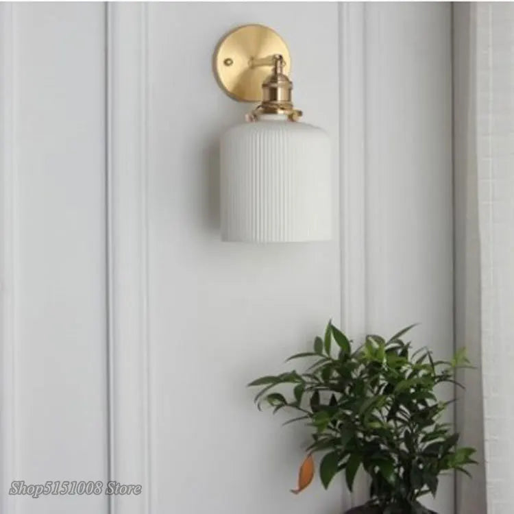 Nordic Ceramic LED Wall Light Modern Japanese Style Vintage Wall Lamp Sconce