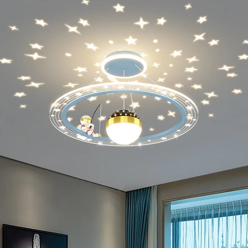 LED Star Chandelier: Kids Room Lighting Fixture for Bedroom & Study Room