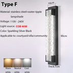 Dimmable LED Stainless Steel Outdoor Wall Sconce for Villa Garage Garden Courtyard