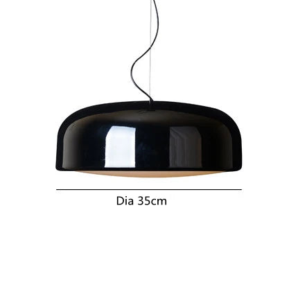 Glossy Black Round Nordic Pendant Light for Dining Room and Bar Decor