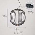 Spokes Pendant Lamp: Modern Birdcage Light for Dining Bar Kitchen Island