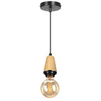 Nordic LED Pendant Light Iron Wooden Minimalist Ceiling Hanging Lamp