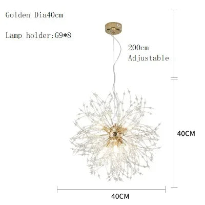 Dandelion Chandelier LED Pendant Lamp for Dining Room, Bedroom, Shops