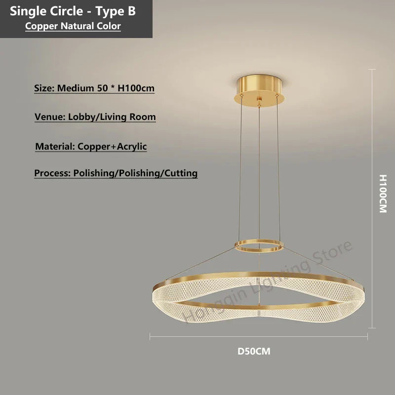 Acrylic Living Room Chandelier Pendant Light Fixture_LED Hanging Lamp