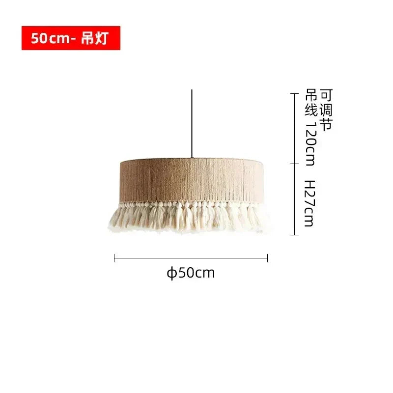 Bohemian Tassel Chandelier: Handmade Nordic Pendant Lamp for Bedroom, Living Room, Kitchen