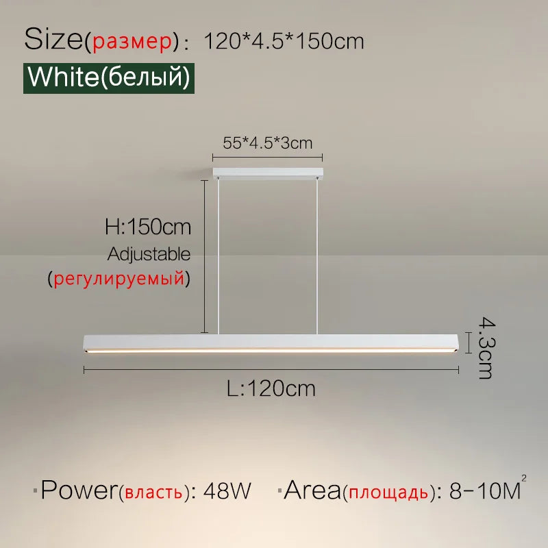 Nordic Modern Dining Chandelier LED Strip Lamps for Home, Office, and Restaurant Lighting