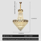 Smart Dimming Crystal Chandelier for Luxury Villa Living Room, High-end Duplex Building Atmosphere