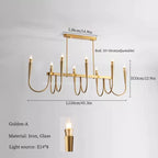 Black Pendant Chandelier: Luxury French Style Candle Hanging Light for Kitchen Island