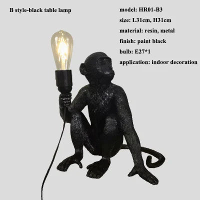 Monkey Resin LED Pendant Chandelier for Nordic Home Decor & Bedroom Lighting
