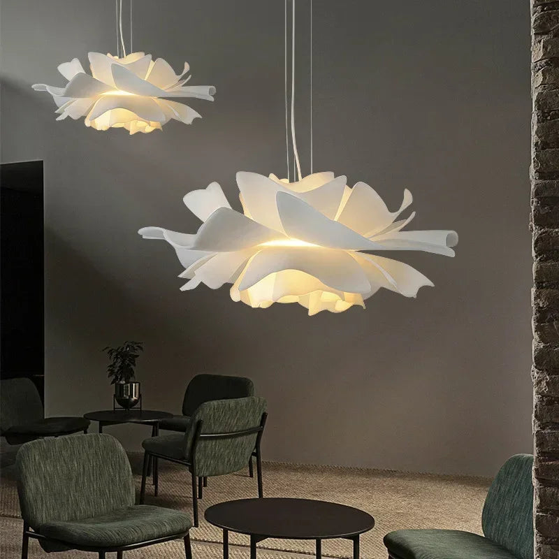 White Acrylic Flower Pendant Chandelier LED Lighting for Home Decor