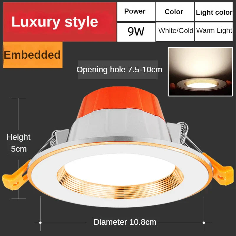 LED Downlight Ceiling Spotlights 5/10/15/25W for Indoor Kitchen Lighting