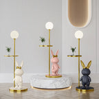 Resin Floor Lamp with Round Table for Children's Room and Study