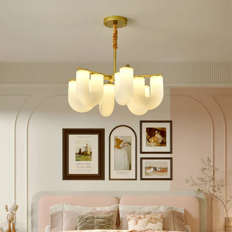 U-Shaped Milk White PE Pendant Lamp for Children's Bedroom and Living Room