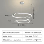 Modern Curve Ring LED Pendant Chandelier for Living Dining Bedroom