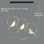 Gold Magpie Bird Ceiling Chandelier: Modern Home Interior Lighting for Living Dining Kitchen