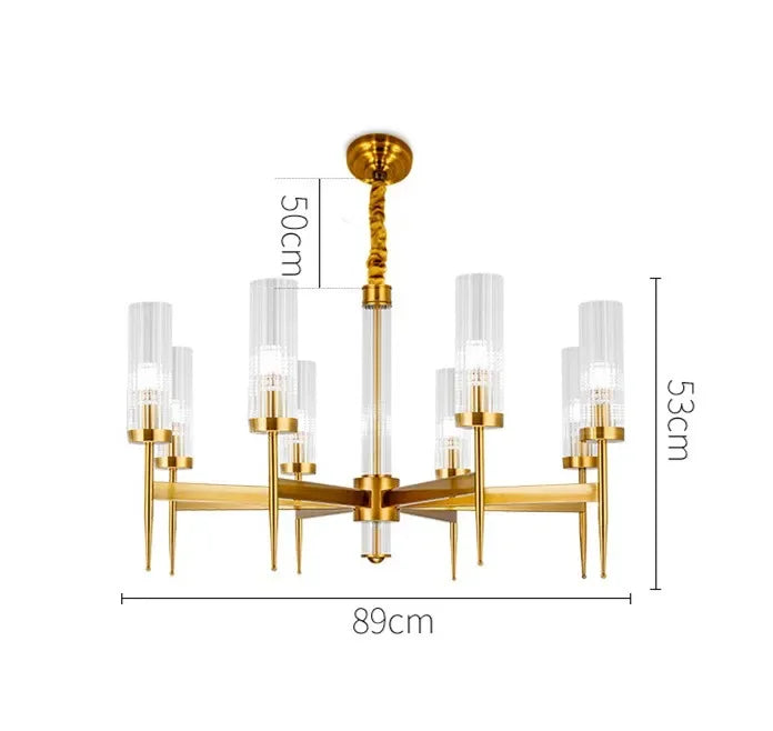 Gold Plated Nordic Living Room LED Chandelier | Luxury Hanging Pendant Lighting