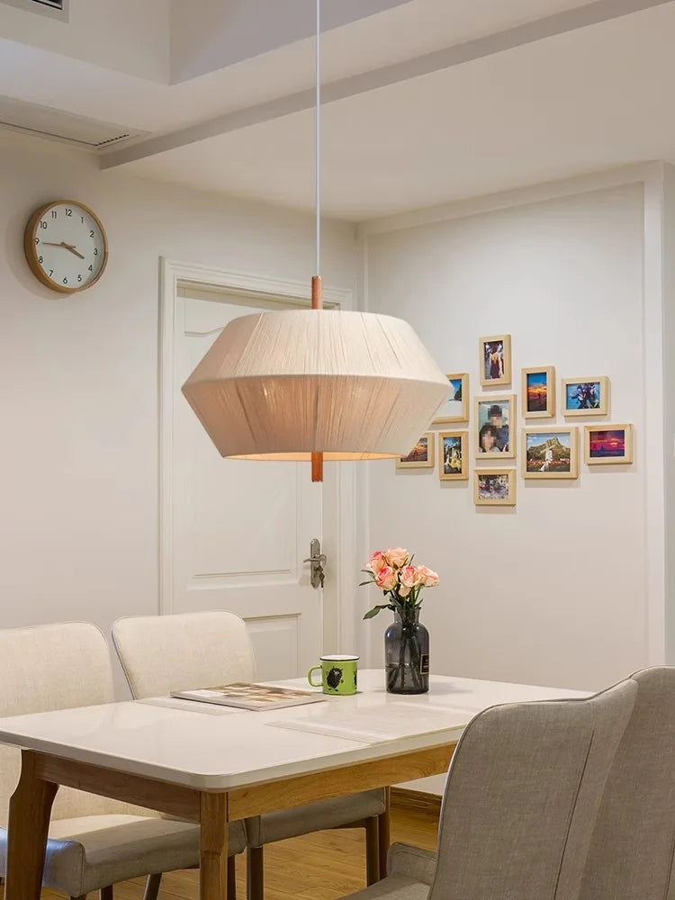 Wabi Sabi Cotton Thread Pendant Lights for Home Dining Room Decor
