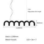 U-Shaped LED Chandelier: Modern Art Pendant Lamp for Home, Bar, and Dining Decor