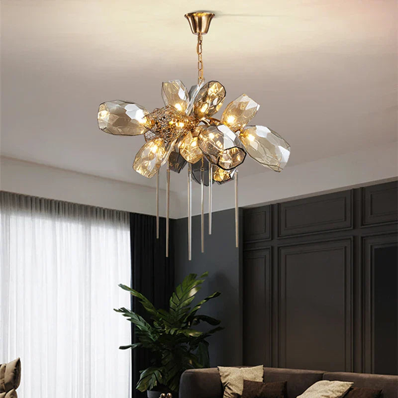 Stainless Steel Crystal Pendant Light Living Room Bedroom Stairs
