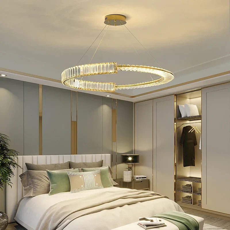 Crystal Chandeliers: Modern Luxury LED Lighting Fixture for Living, Dining, and Bedroom