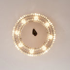 Luxury Crystal Round Black Gold Ceiling Chandelier for Bedroom Living Room Lighting